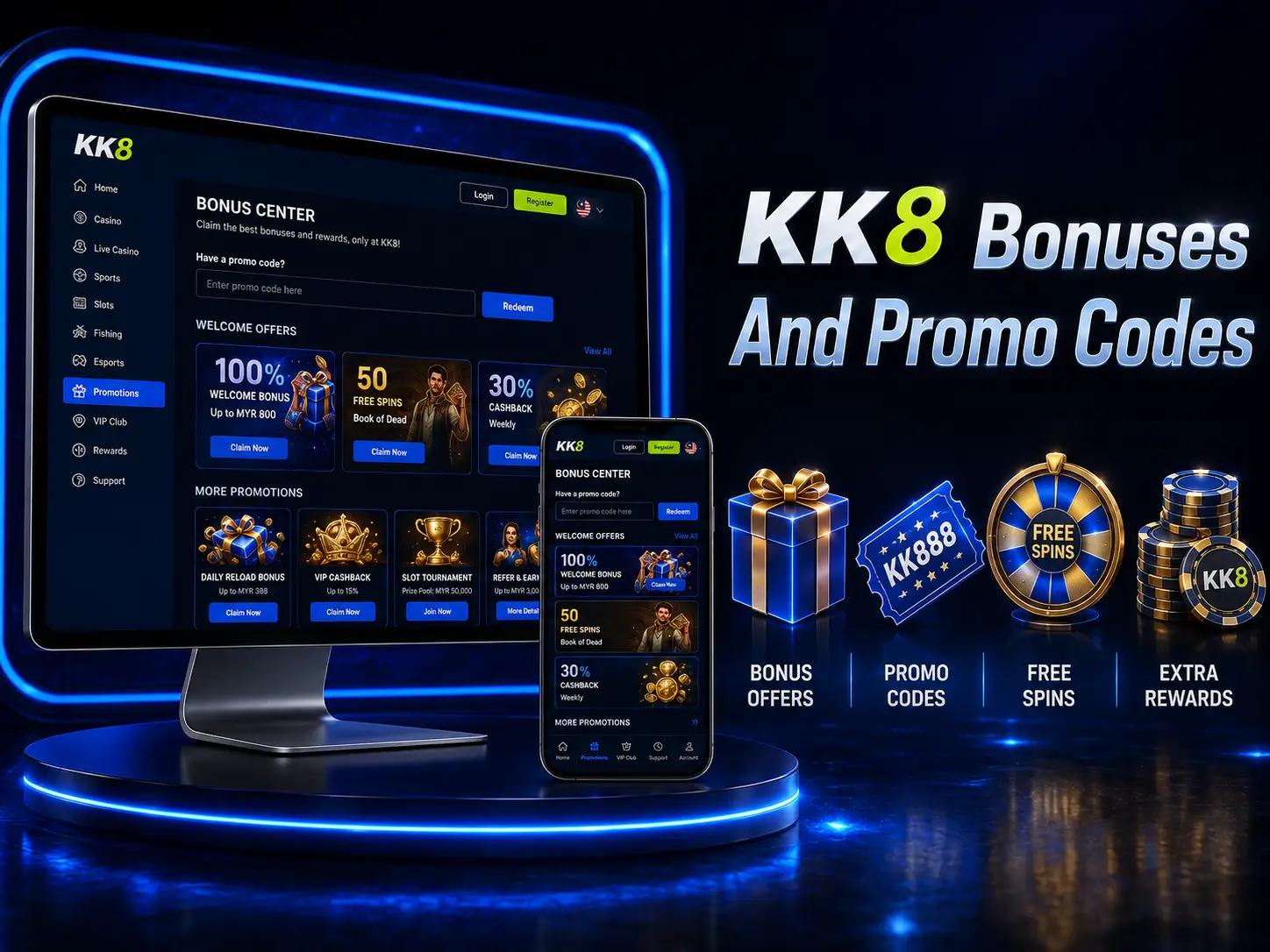 KK8 Bonuses and Promo Codes in Malaysia